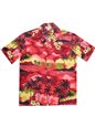 Aloha Republic Hawaiian Sunset Red Cotton Men&#39;s Hawaiian Shirt