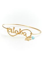 Happy Hawaii Jewelry Yellow Gold 14KGF Wire Name Bangle