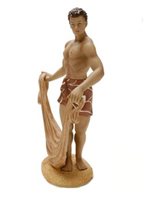 Fine Porcelain Hawaiian Figurine Boy with Net
