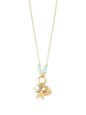 Splendid Iris Starfish and Sand Dollar Gold Necklace