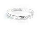 Paradise Collection Plumeria & Scroll Silver 8mm Cut in Bangle