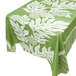 Kalama Collection Ulu & Bamboo Sage Hawaiian Fabric Tablecloth 60"x 84"