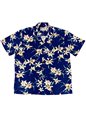 Paradise Found Star Orchid  Navy Rayon Men&#39;s Hawaiian Shirt