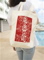 Kawaii Sticker Club Hibiscus Red Canvas Aloha Silhouette Premium Tote Bag