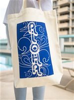Kawaii Sticker Club Ocean Tides Blue Canvas Aloha Silhouette Premium Tote Bag