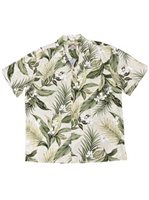 Paradise Found White Ginger Beige Rayon Men's Hawaiian Shirt