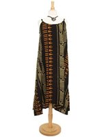 Napua Collection Honolulu Tribal Black Rayon Ankle Long Dress