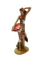 Fine Porcelain Hawaiian Figurine Lady with Fish Basket