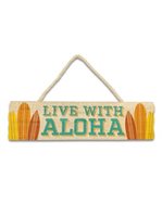 Island Heritage Live with Aloha Wooden Hanging Sign