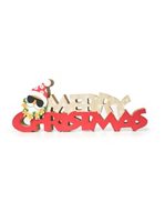 ハワイアン ウッドブロックサイン 10cm x 25cm [Merry Christmas / サンタデコレーション]