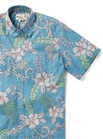 Reyn Spooner FANCY BISCUS  Stormy Sky Spooner Kloth Men's Hawaiian Shirt Classic Fit