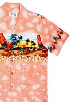 Ky's Hawaii Rooster Orange Cotton Poplin Men's Hawaiian Shirt