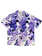 Paradise Found WATERCOLOR HIBISCUS Purple Rayon Women&#39;s Hawaiian Shirt