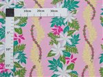 Flowers & Leaves Border Pink Poly Cotton LW-23-888