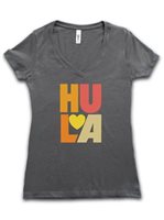 [Hula Collection] Honi Pua HULA Heart Reds  Ladies Hawaiian T-Shirt