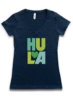 [Hula Collection] Honi Pua HULA Heart Green Ladies Hawaiian T-Shirt