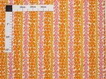 Pikake Lei Border Orange & Natural Poly Cotton LW-23-889
