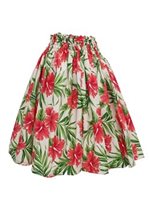 Hibiscus & Palm leaves Natural Poly Cotton LW-23-892