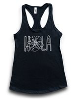 [Hula Collection] Honi Pua HULA Hibiscus Outline Ladies Hawaiian Racerback Tank Top