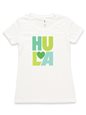 [Hula Collection] Honi Pua HULA Heart Green Ladies Hawaiian Crew-neck T-Shirt