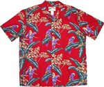 Paradise Found Jungle Bird Red Men's Hawaiian Shirt