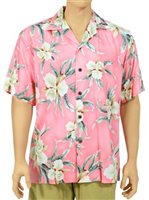 Two Palms Retro Orchid Pink Rayon Men's Hawaiian Shirt