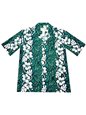 Ky&#39;s Hibiscus Lei Green Cotton Men&#39;s Hawaiian Shirt