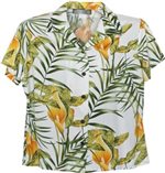 Two Palms Napali White Rayon Women's Hawaiian Shirt