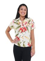 Two Palms Sonic Beige Rayon Women's Hawaiian Shirt