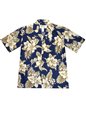 Ky&#39;s Wonder Hibiscus  Navy Blue Cotton Men&#39;s Hawaiian Shirt